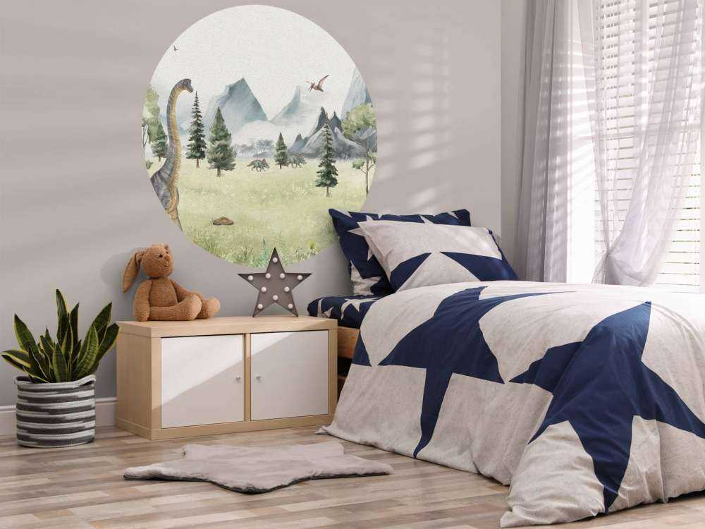 Paesaggio con dinosauri a colori