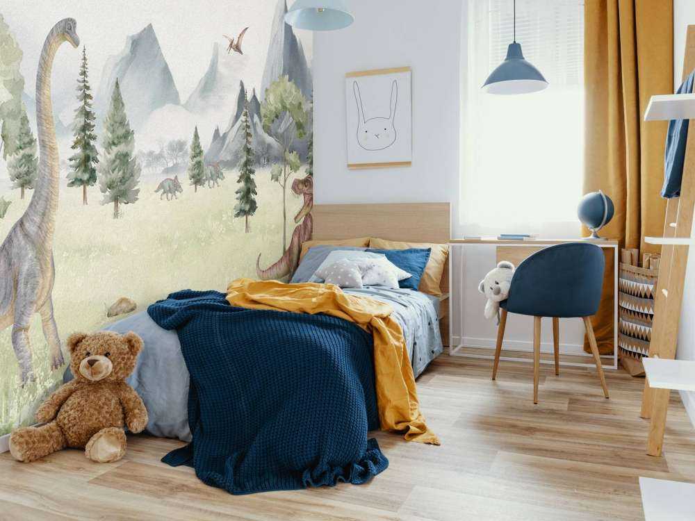 Paesaggio con dinosauri a colori