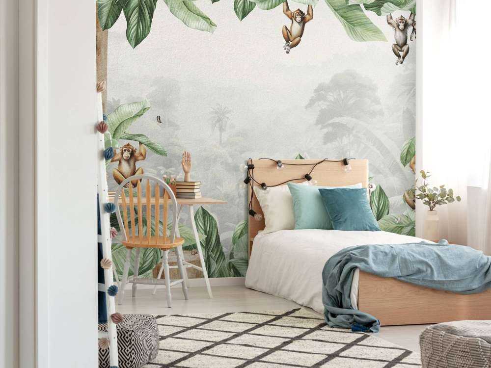 Paesaggio con scimmia a colori