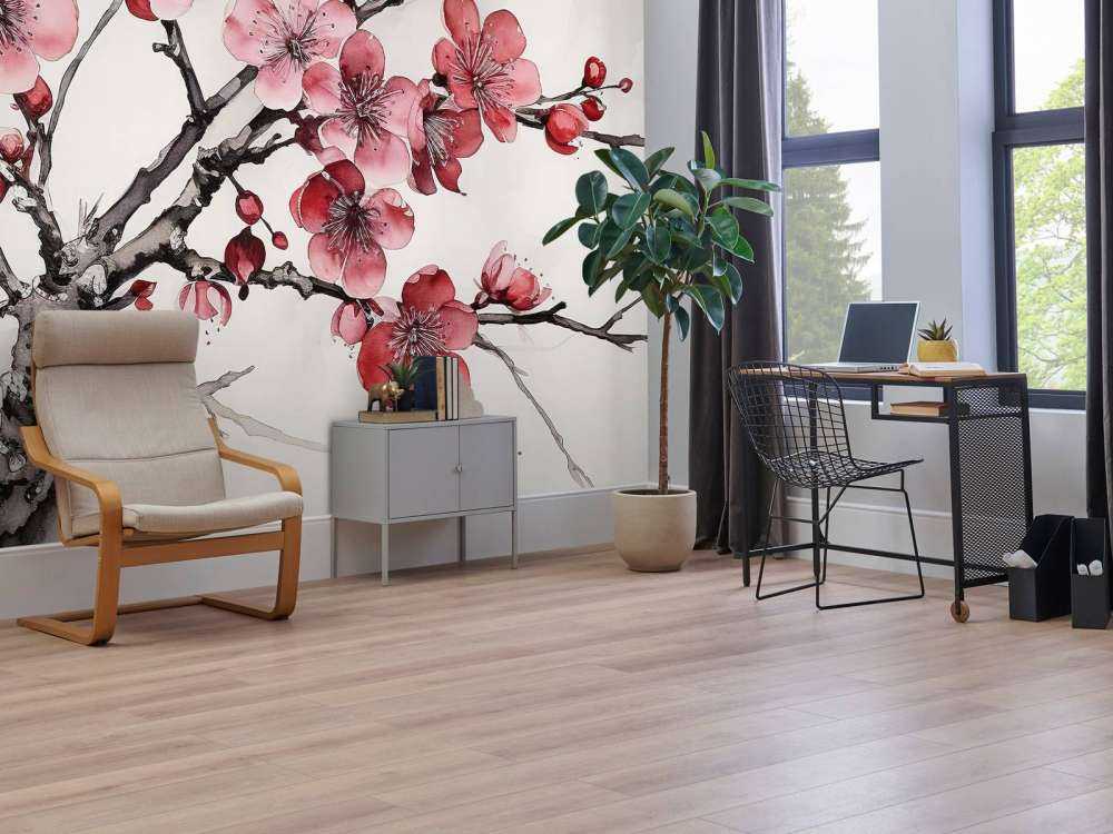 Rami di Fiori di Ciliegio a Inchiostro #6