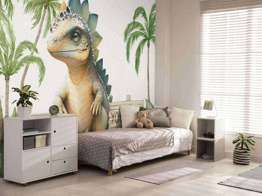 Baby stegosaurus nella giungla