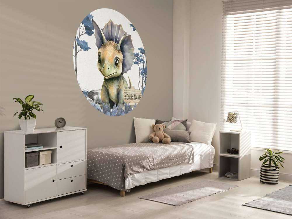 Baby triceratops nella giungla blu