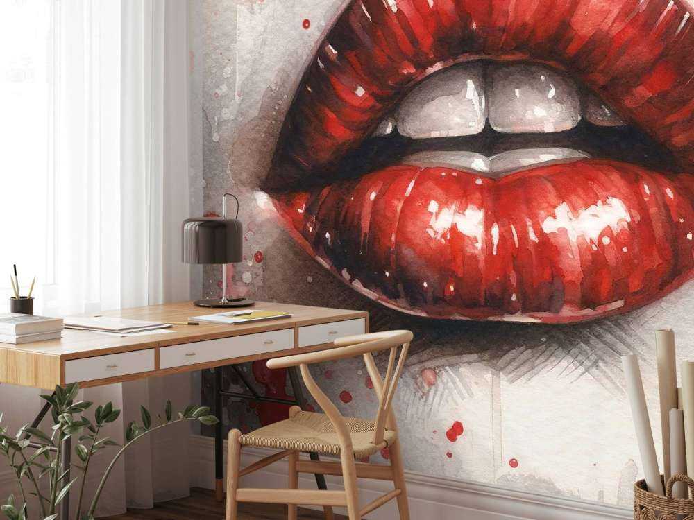 Watercolor Woman Lips #2