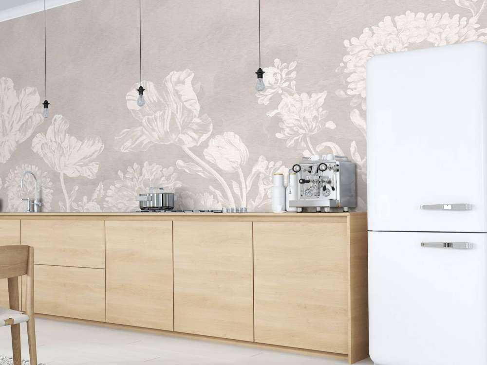 Paesaggio floreale barocco - grigio