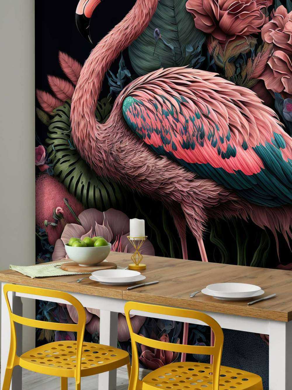 Notte di Splendore Floreale dei Fenicotteri