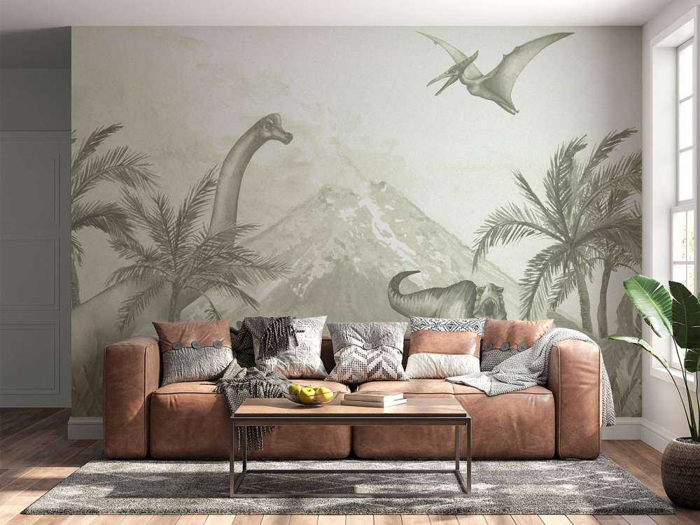 Vari dinosauri in verde