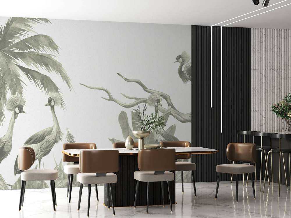 Giungla con gru in verde