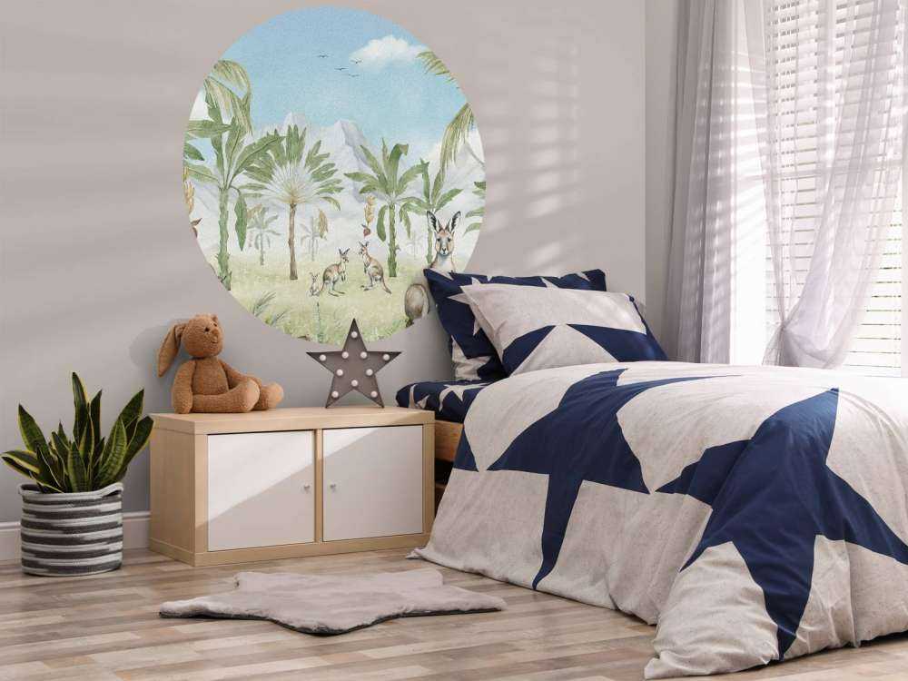 Paesaggio di canguri a colori