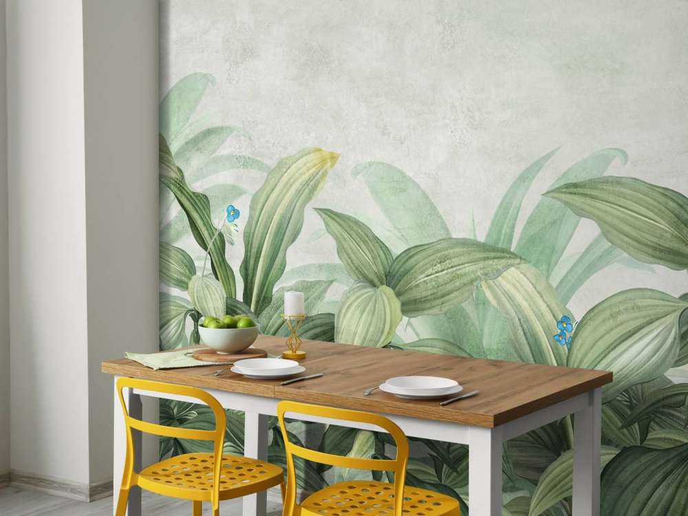 Erba mossa con fiori