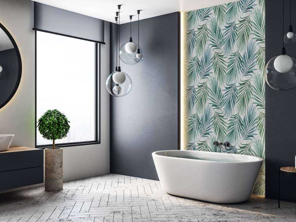 Foglie di palma blu e verde