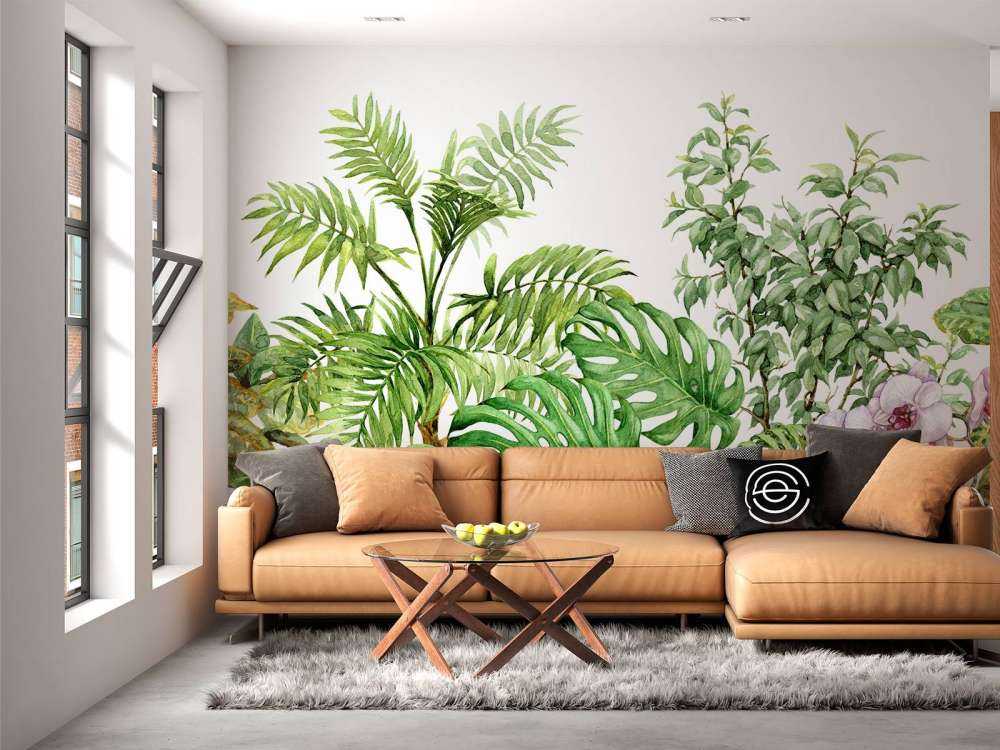 Piante tropicali di acquerello