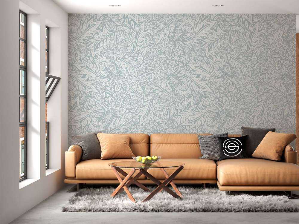 Morris Fiori e foglie - azzurro polvere