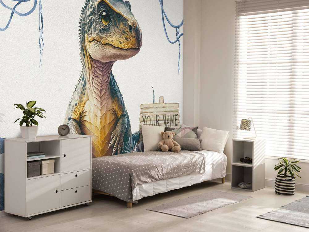 Baby t-rex nella giungla blu