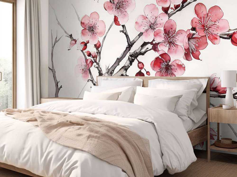 Rami di Fiori di Ciliegio a Inchiostro #6