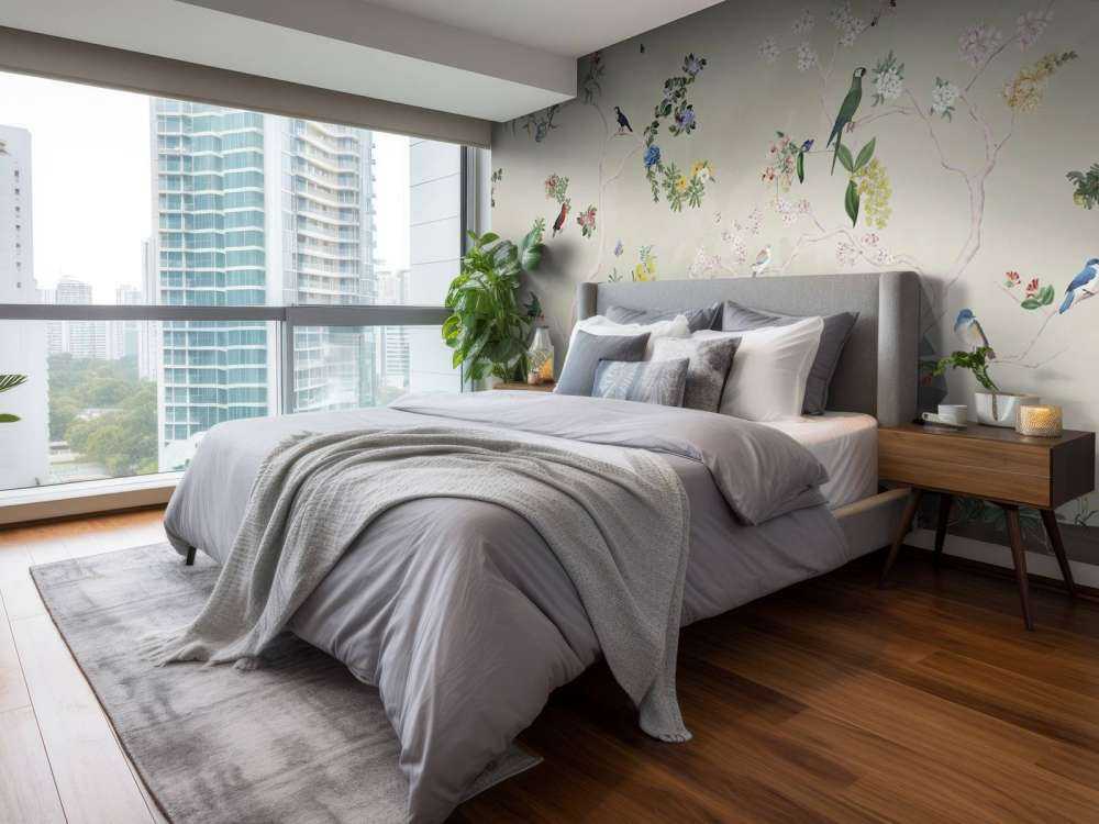 Birds in Garden Panorama 3