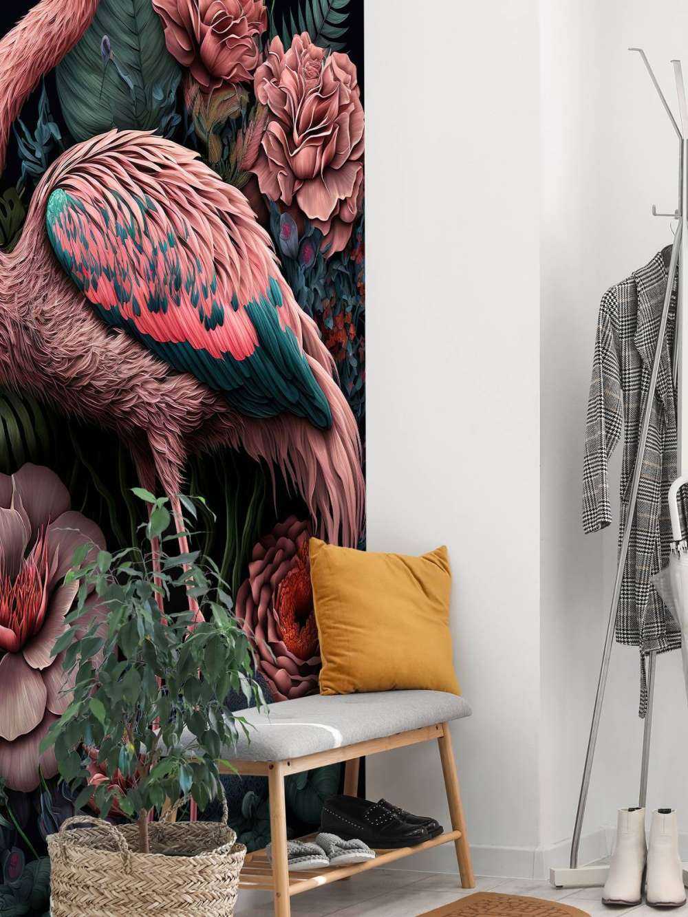 Notte di Splendore Floreale dei Fenicotteri