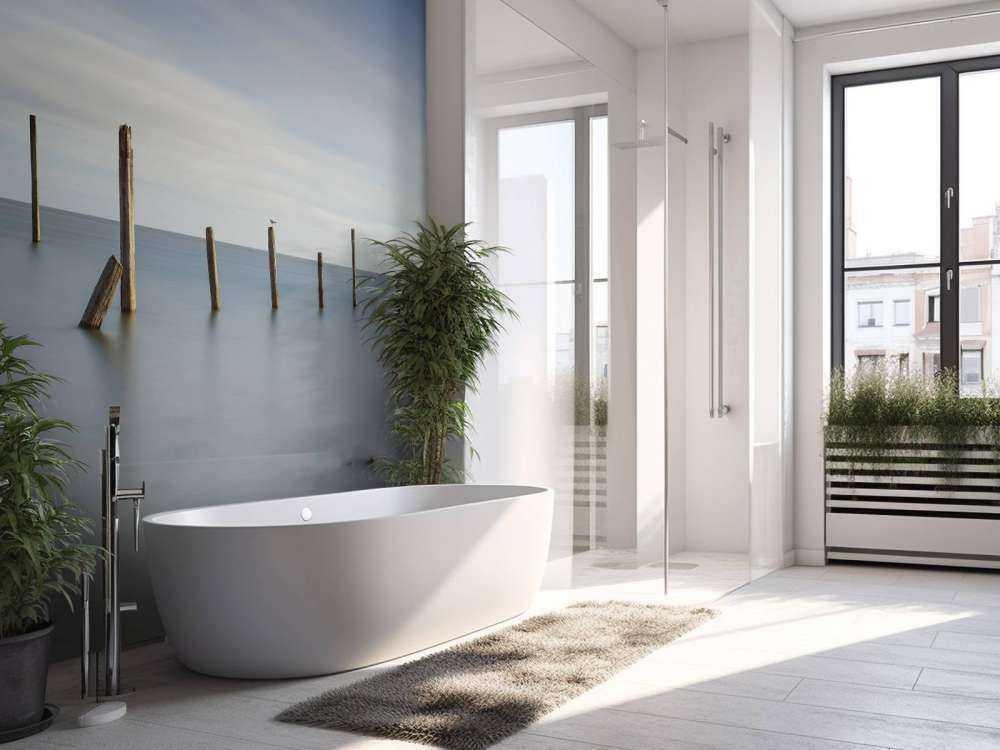 Vecchi pali di legno nel mare