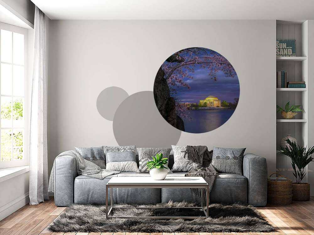 Cherry blossoms around the Jefferson Memorial