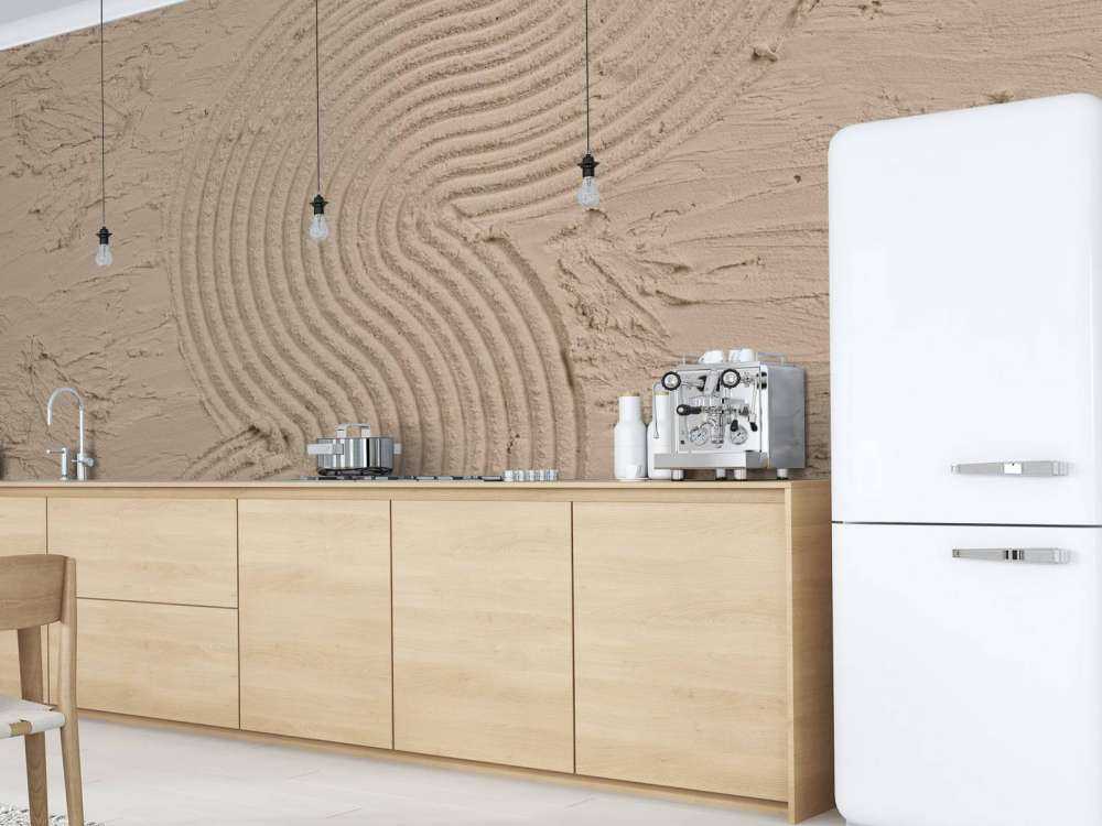 Orlo con linee e strutture organiche in color tortora