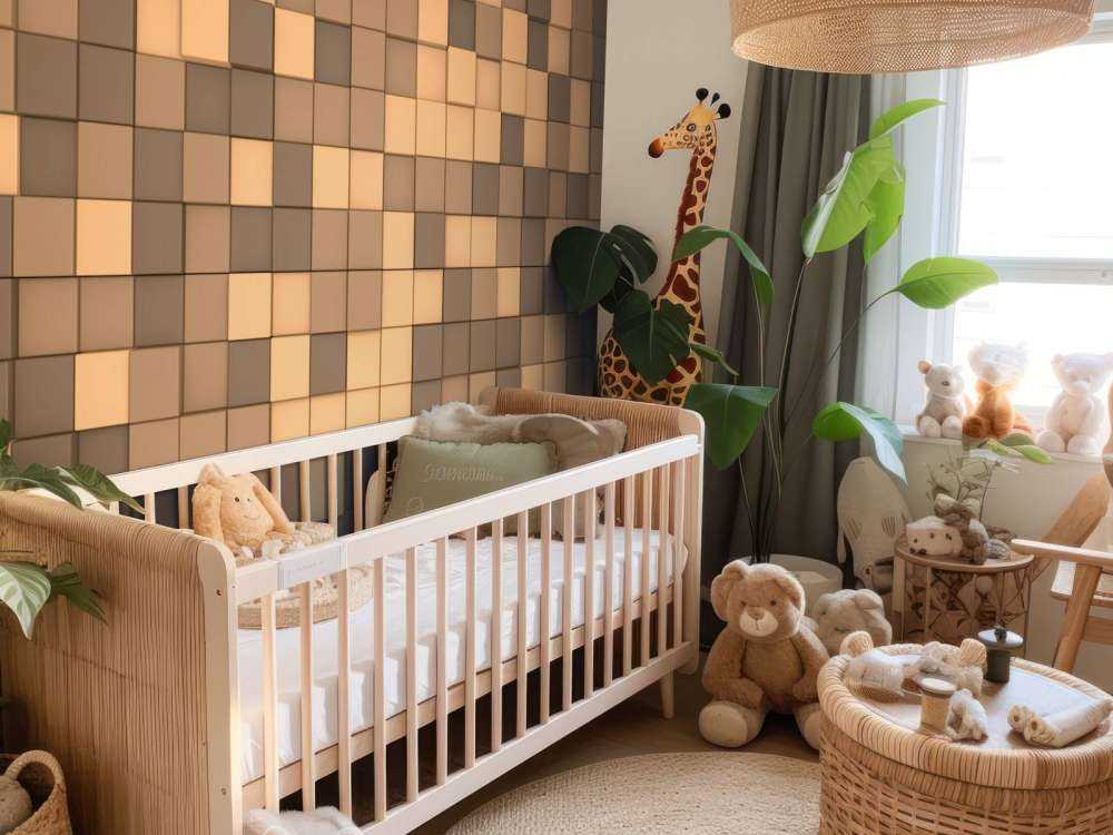 Paesaggio 3D di Minecraft con blocchi marroni