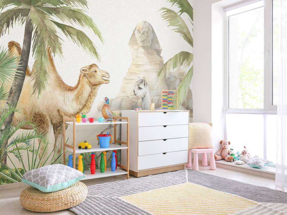 Cammello e alpaca nel deserto