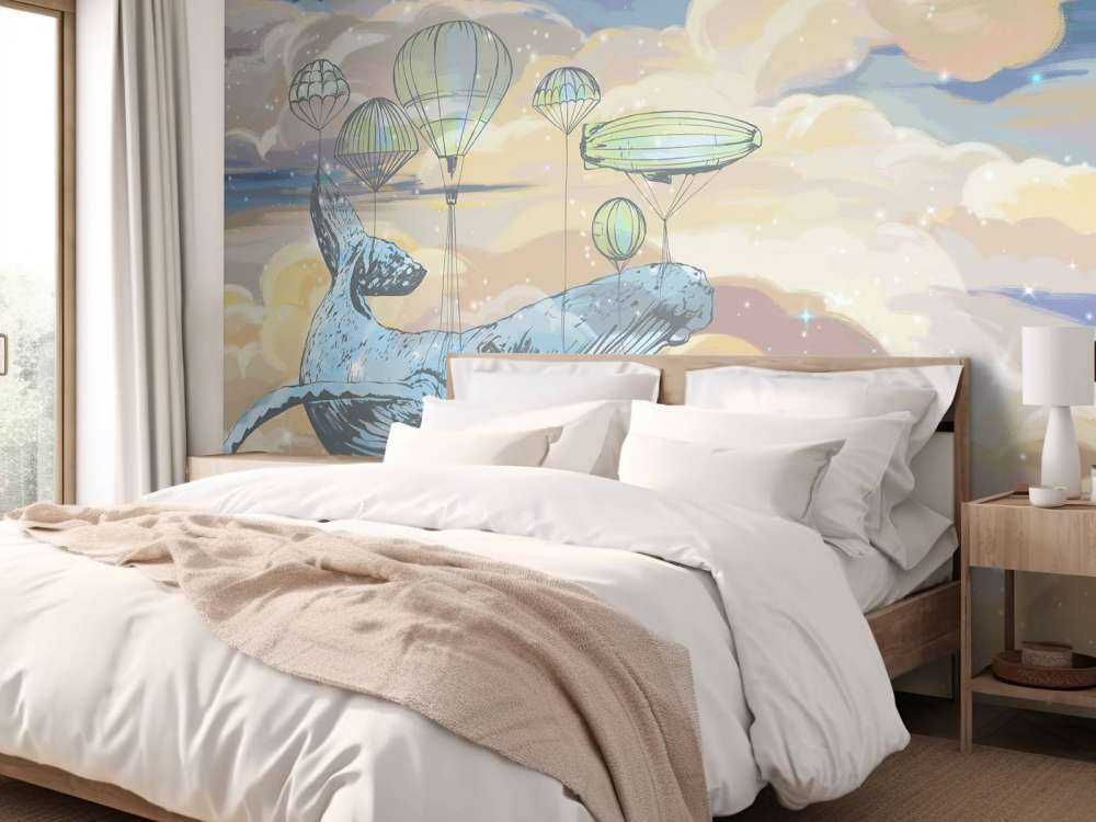 Balena con le sue mongolfiere