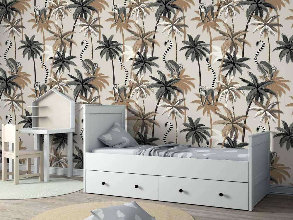 Lemuri dalla coda ad anelli sugli alberi