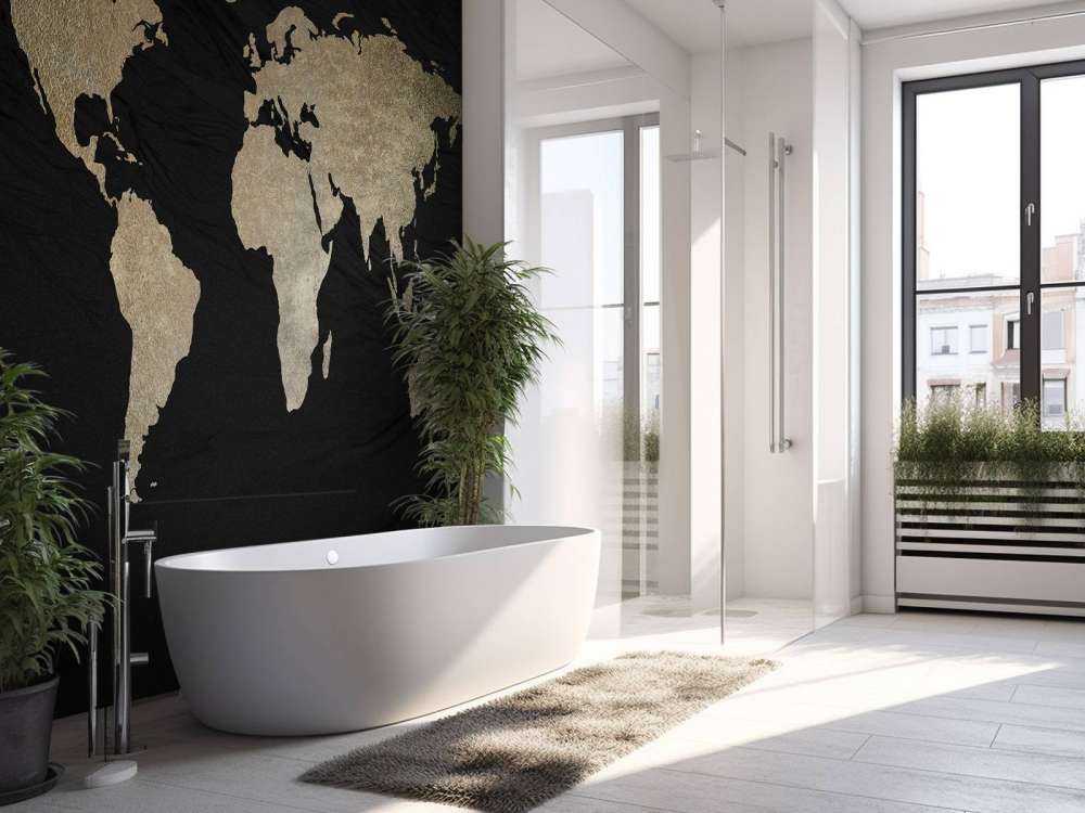 Mappa del mondo oro chiaro