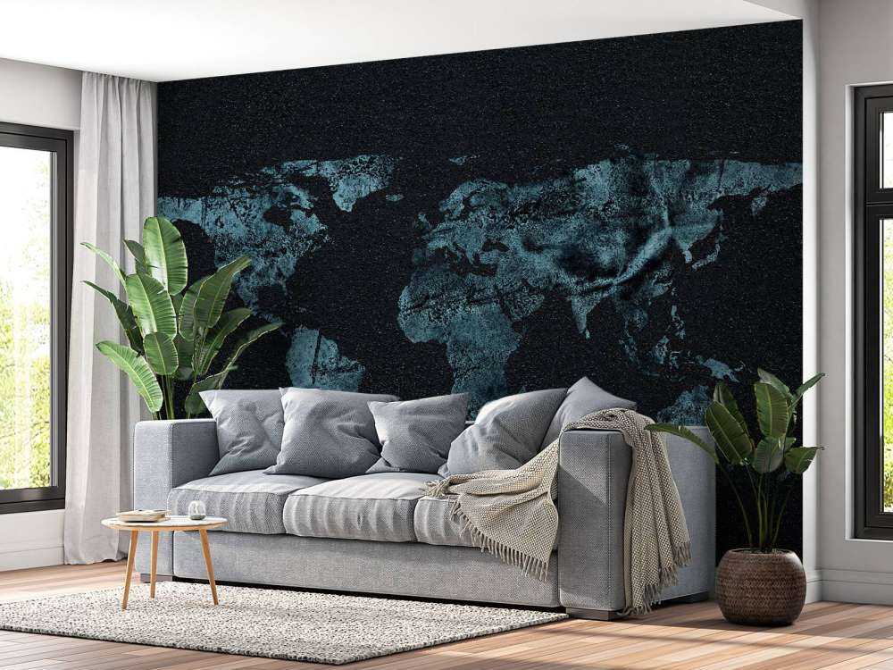 Mappa del mondo blu