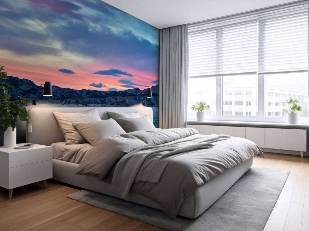 Lago con il tramonto