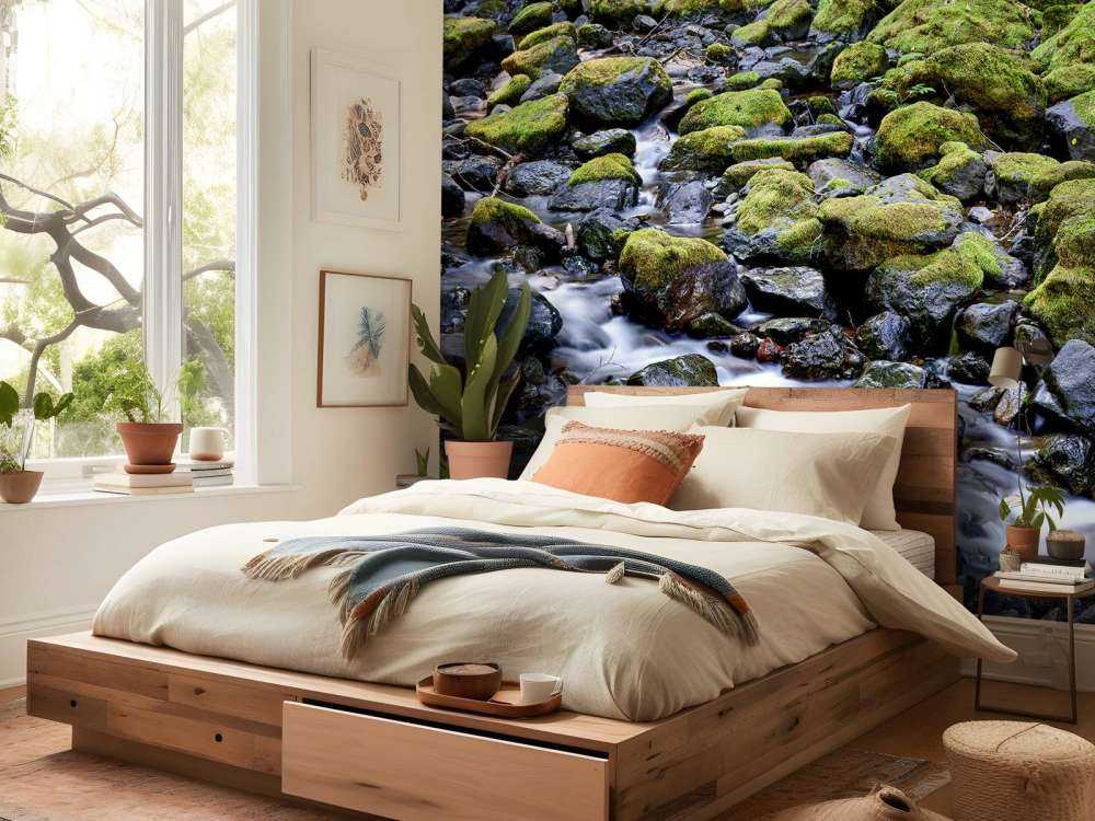 Acqua corrente con massi