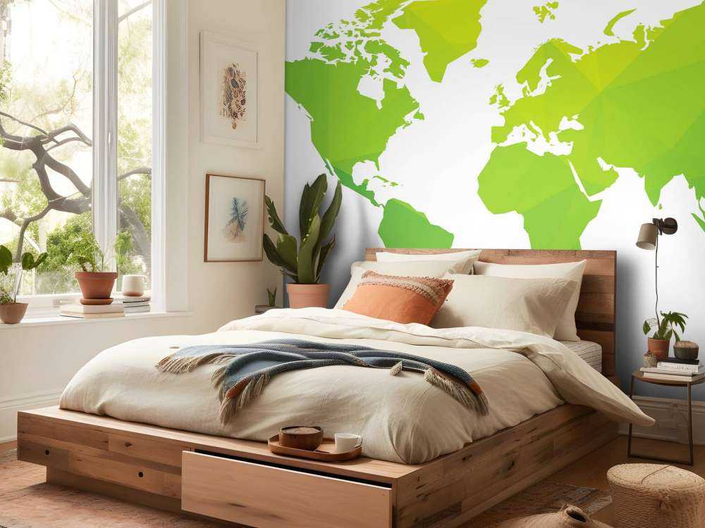 Mappa del mondo verde