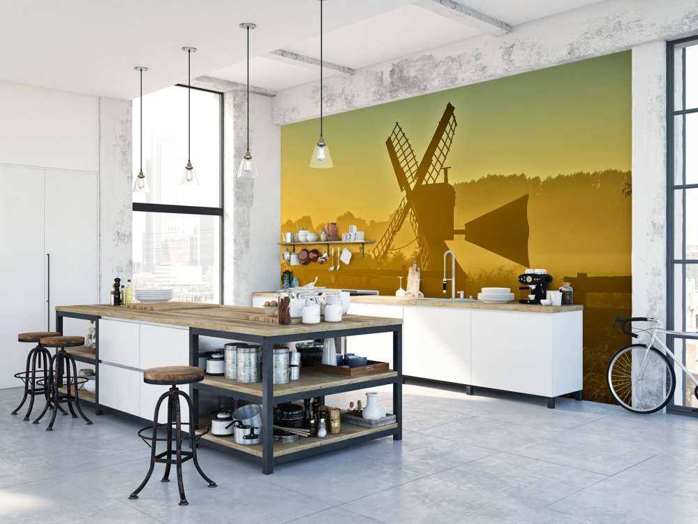 Mulino da prato all'alba