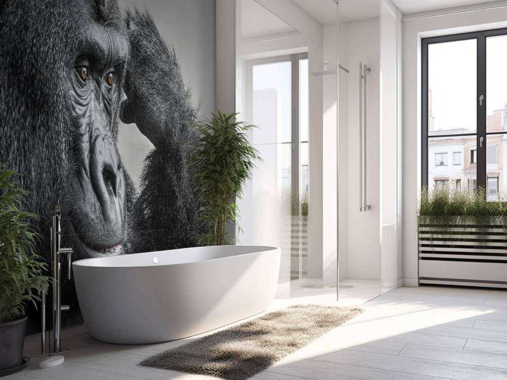 Gorilla bianco e nero