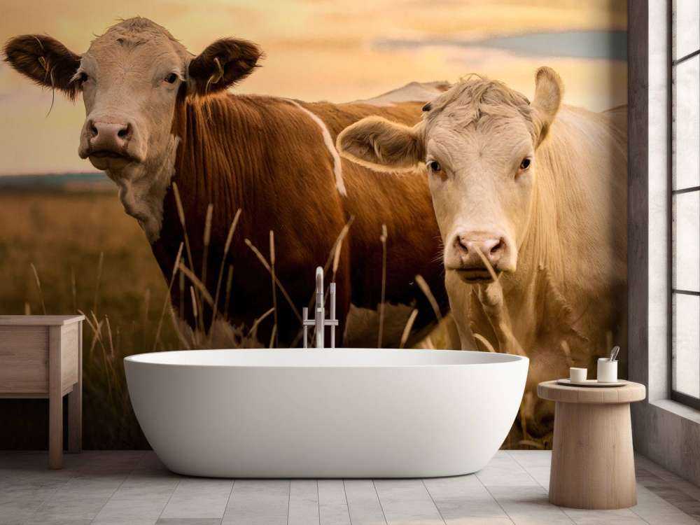 Mucche al sole della sera