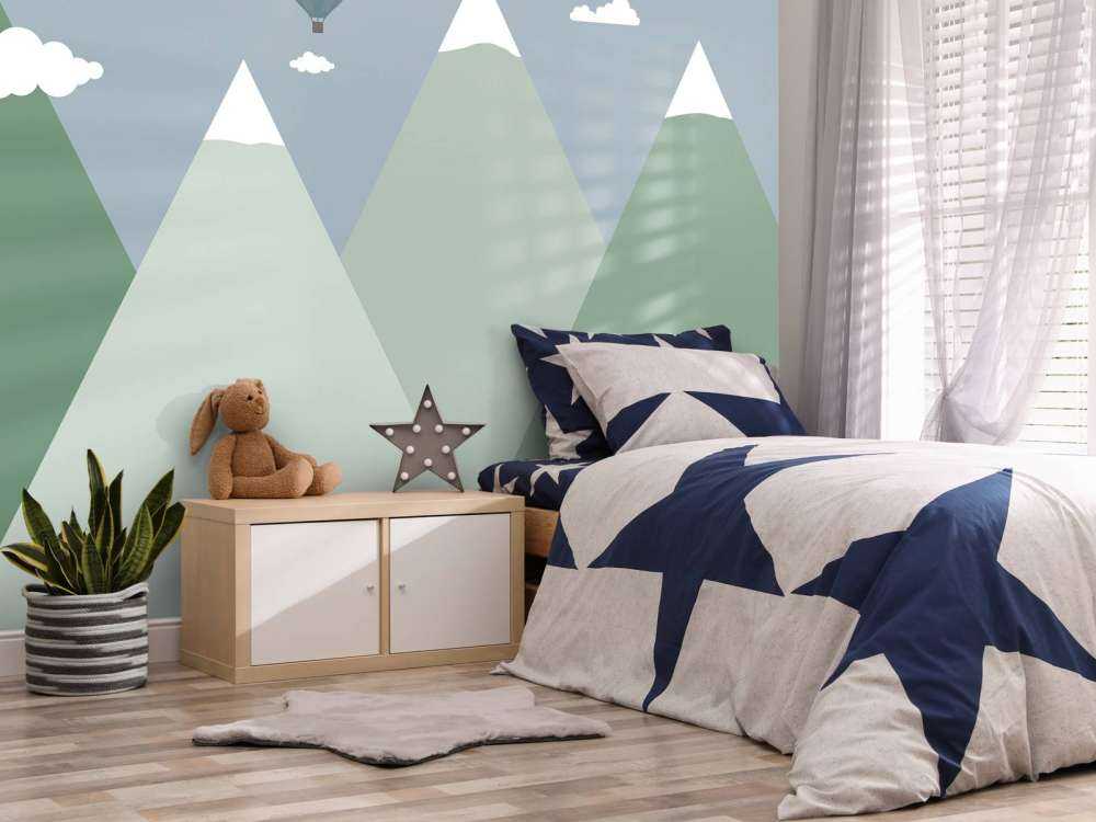 Paesaggio di montagna con mongolfiere