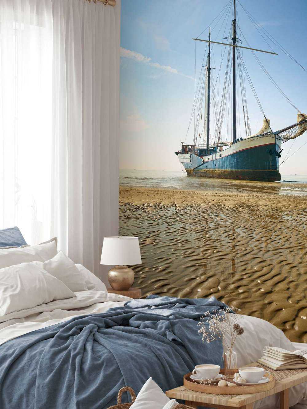 Nave sulle distese di fango