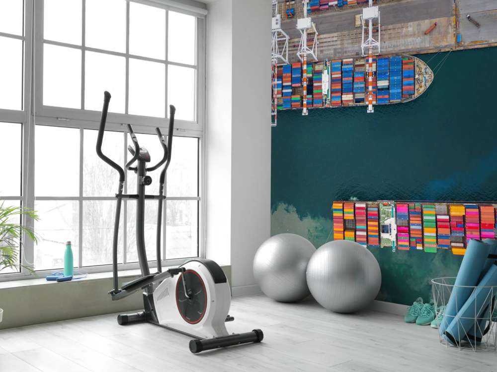 Vista dall'alto delle navi portacontainer