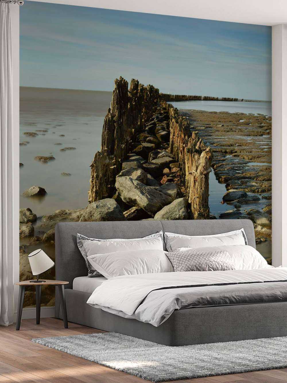 Frangiflutti di legno e pietra