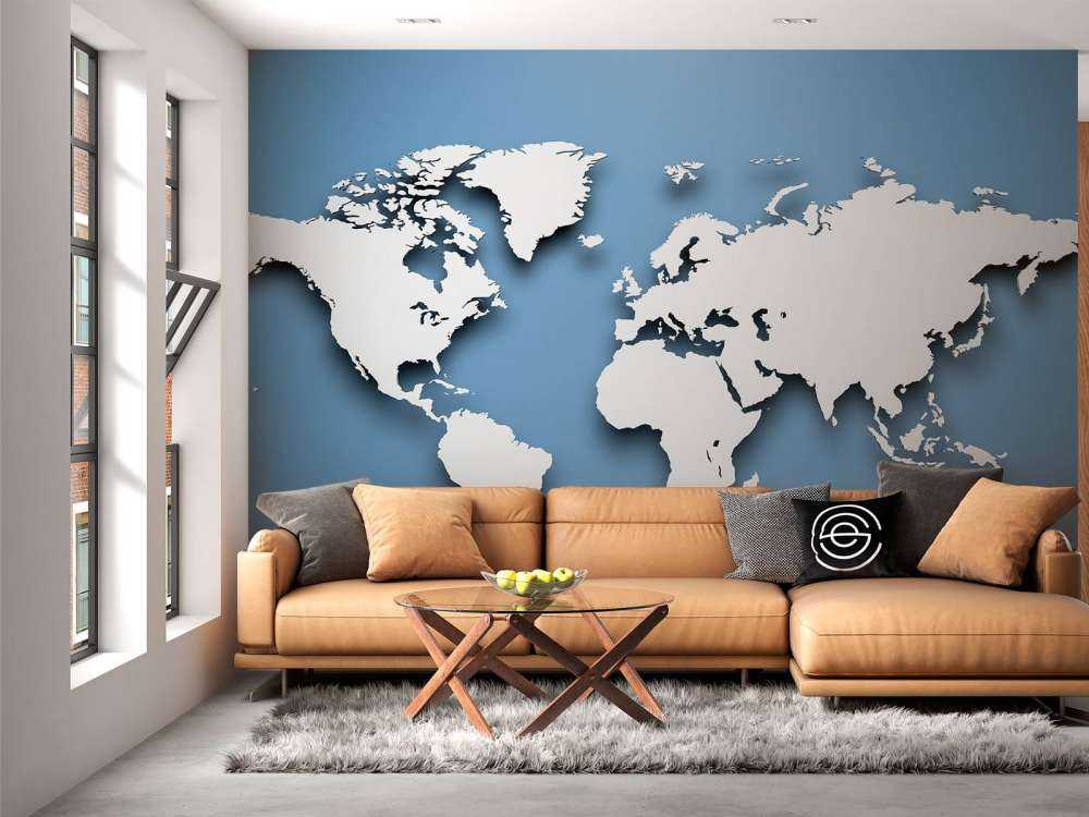 3D Mappa del mondo blu