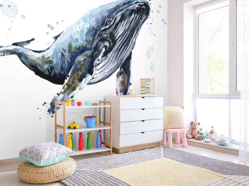 Balena gobba in acquerello