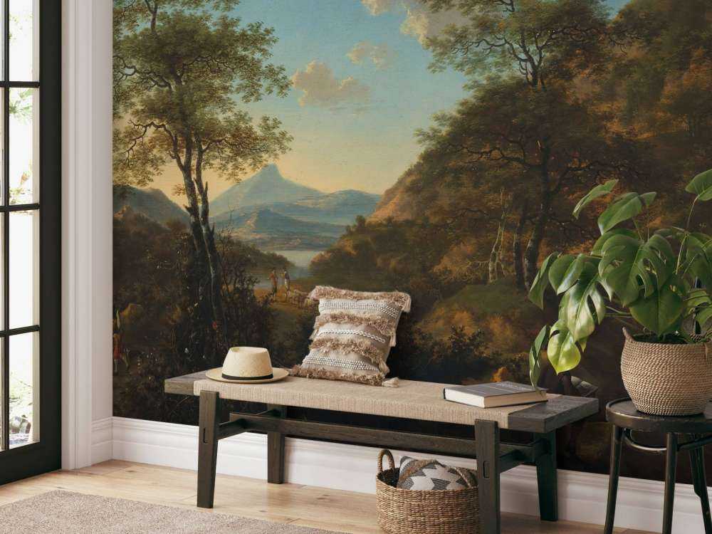 Paesaggio italiano con artista