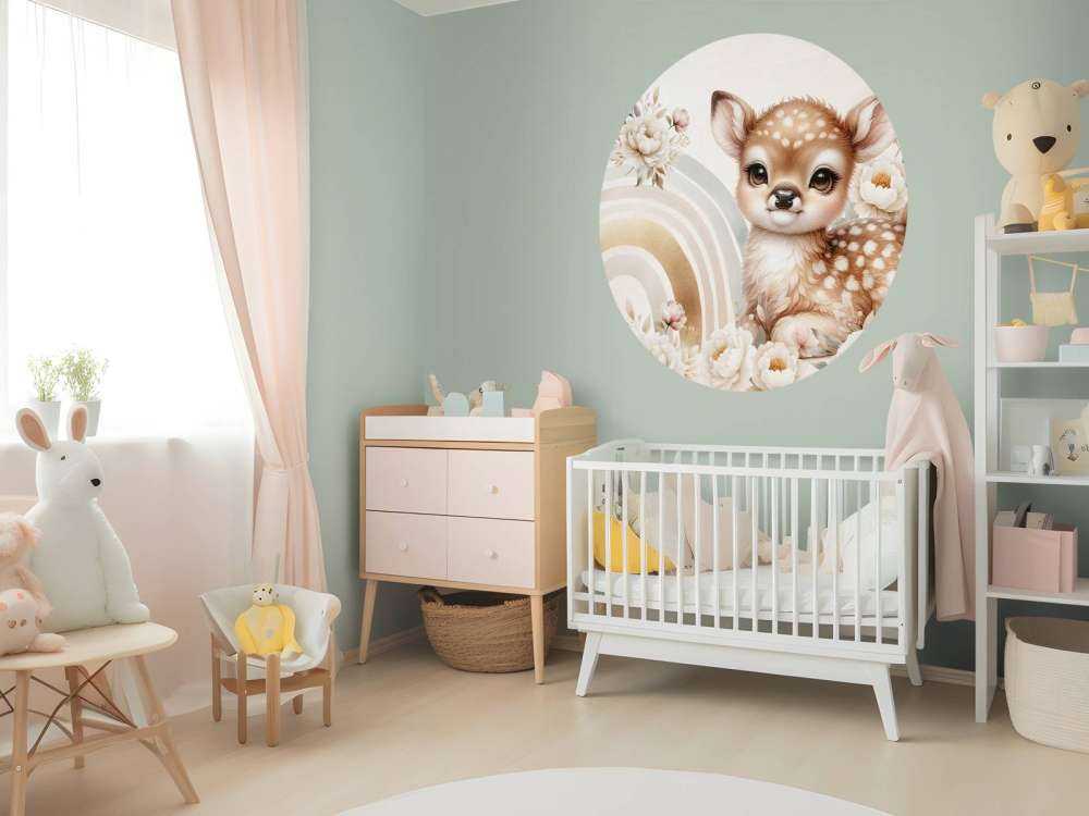 Caro cervo e arcobaleno dorato