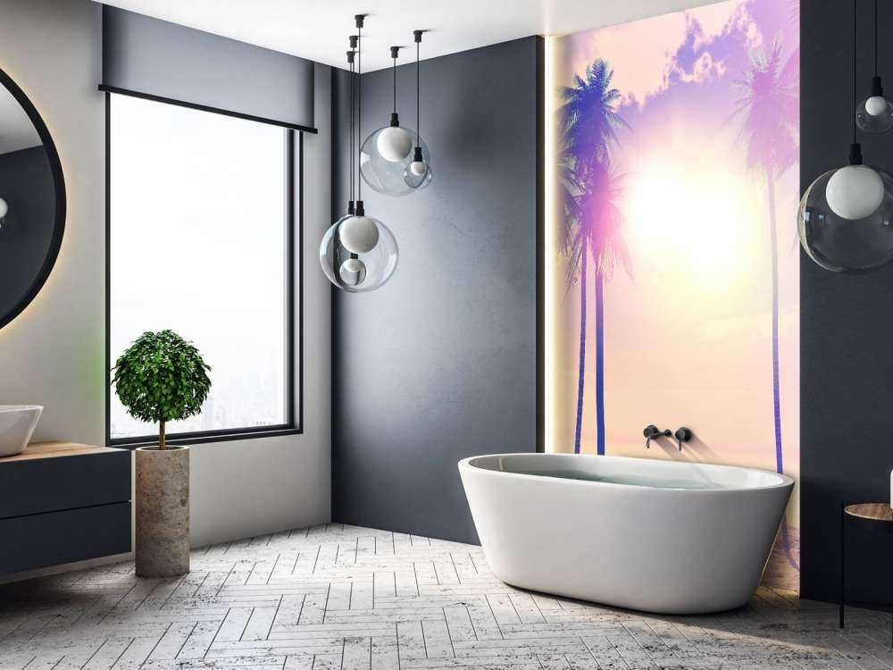 Palme d'epoca e oceano