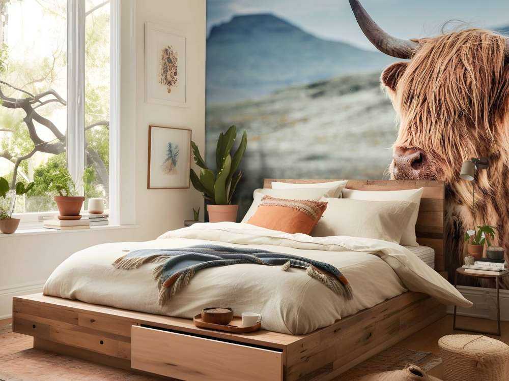 Highlander scozzese sulle colline