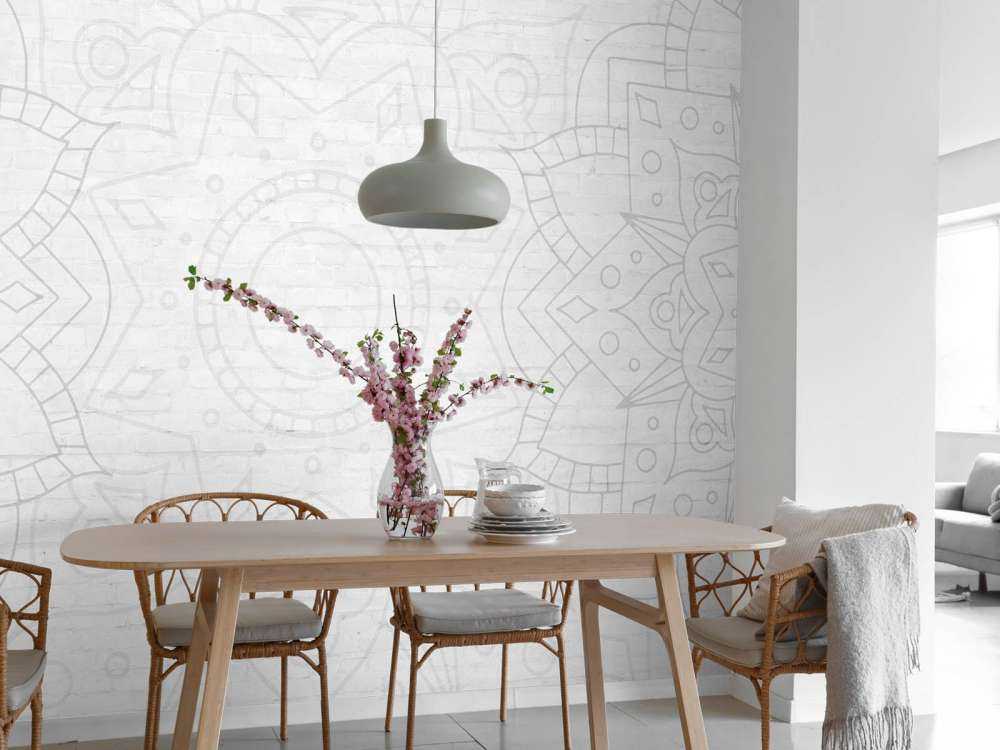 Mandala geometrico bianco