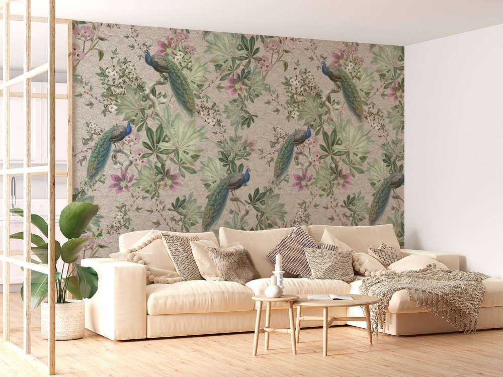 Pavoni da giardino vintage - crema