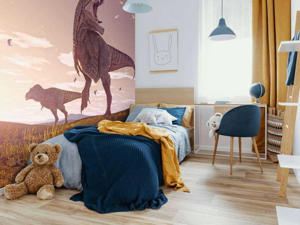 Due tirannosauri in un campo