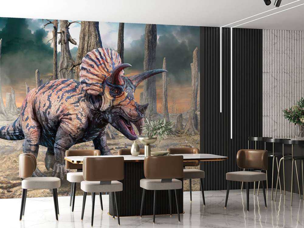 Torosaurus in una zona deserta