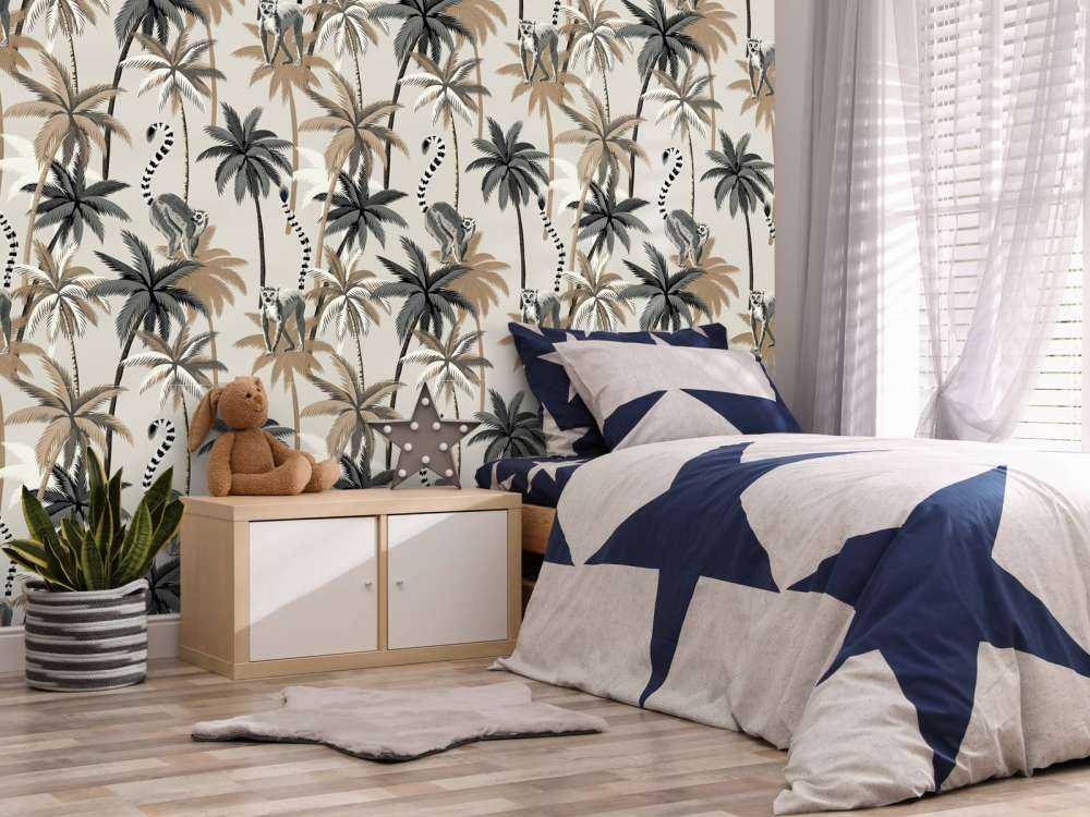 Lemuri dalla coda ad anelli sugli alberi